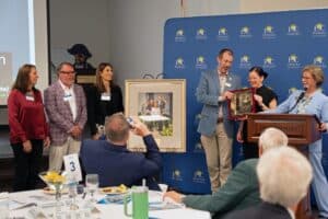 The Morette family becomes the newest Pensacola State College Foundation Fellows. From left: Sharon Morette, Rob Bell, Nikki Bell, Mike Morette and Laura Rae Morette.