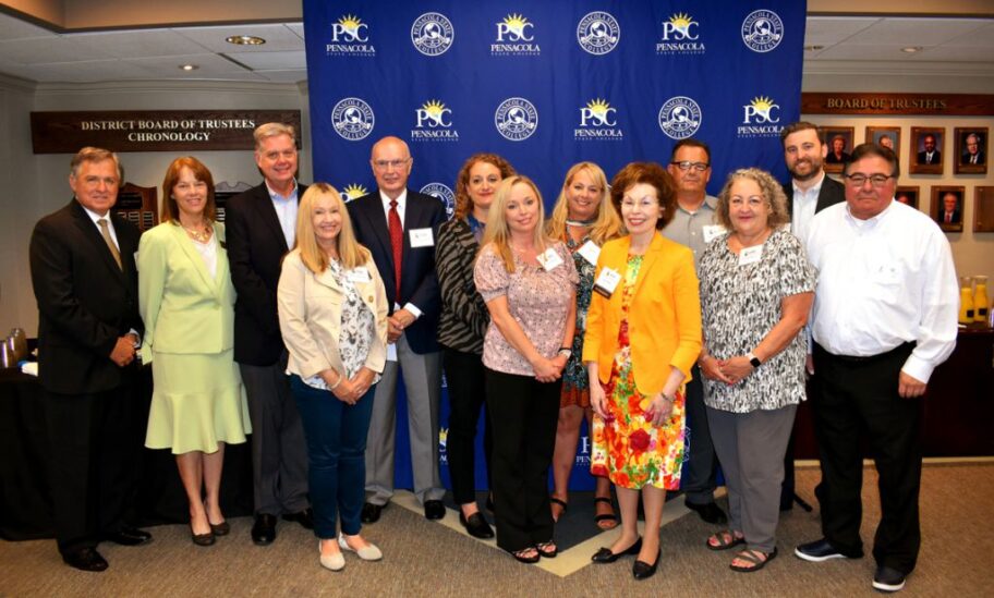 Pensacola State College Foundation Event Group photo of donors and staff at Pensacola State College Foundation event.