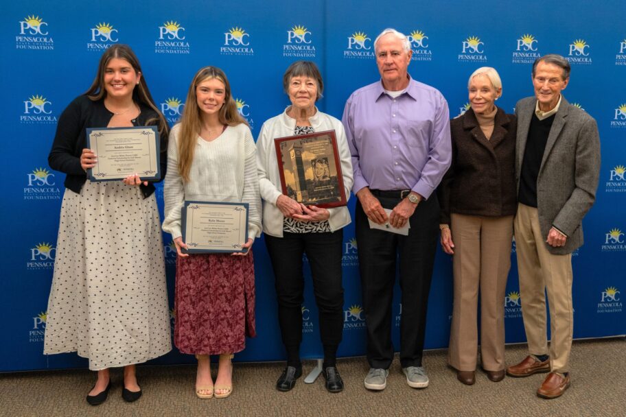 Pensacola State College Foundation Scholarship Ceremony Group of students and donors at PSC Foundation scholarship event honoring Ami-Lee Wilder.