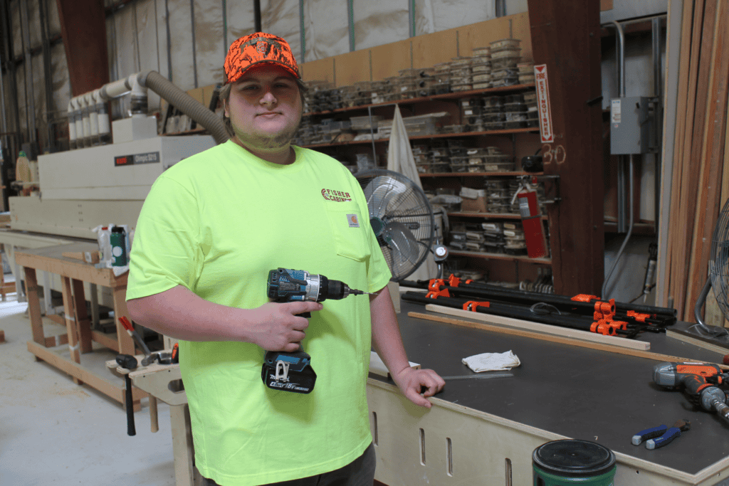 PSC carpentry student, Ethan Baucher.